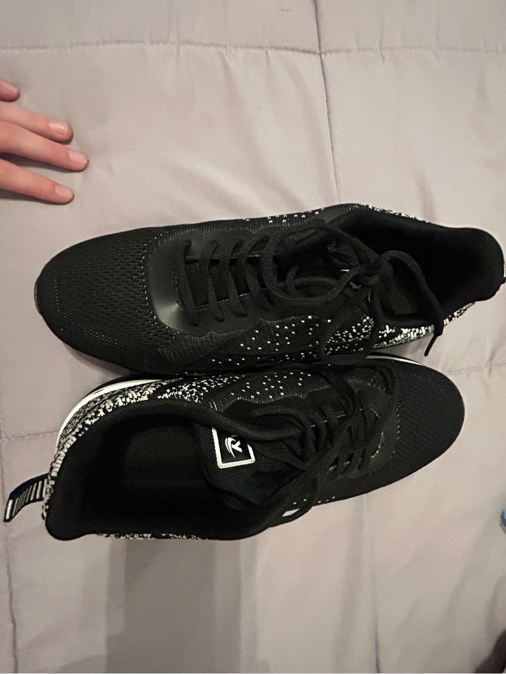 Black Women's Knit Athletic Sneakers - Casual Comfort